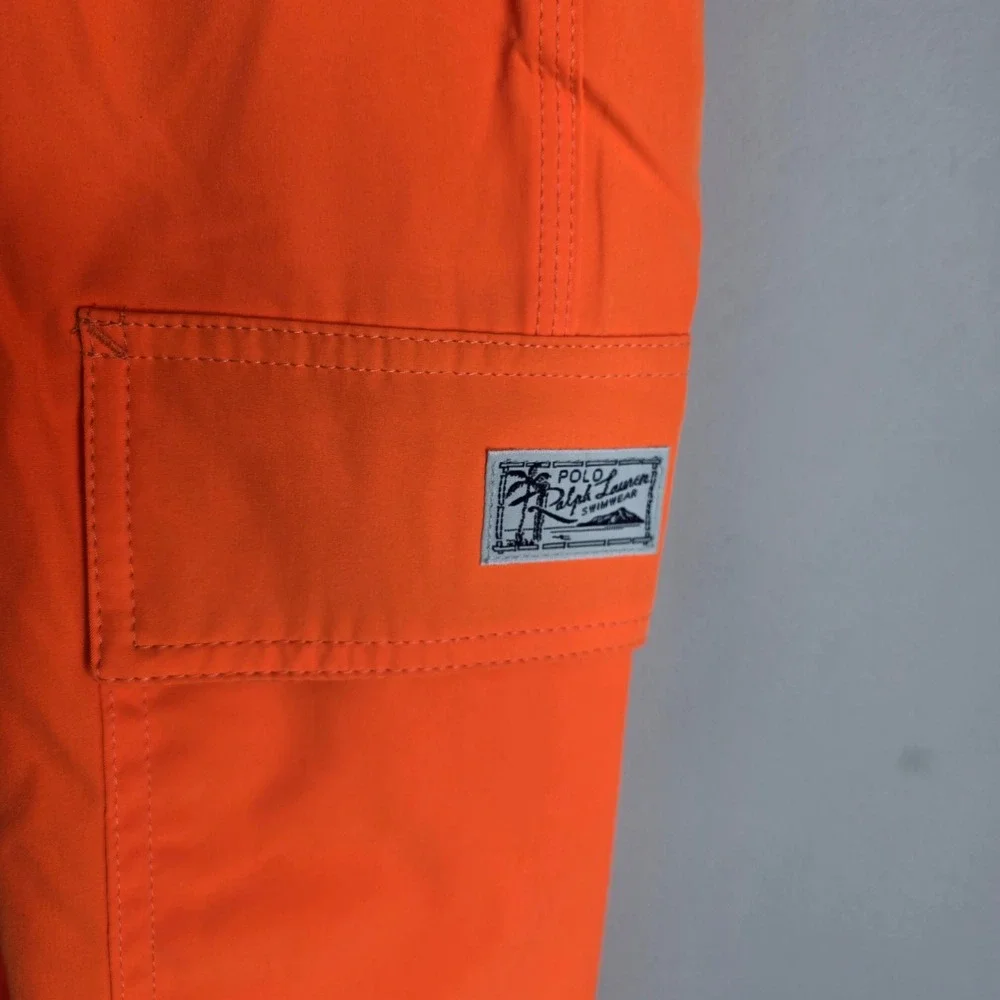 Polo‎ Ralph Lauren Mens Neon Orange Swim Trunks Cargo Shorts 2XLT 711858958005
